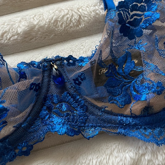 Honey Birdette “Whitney” Princess Blue Bra & Matching Thong Set! 💙 - Picture 2 of 14